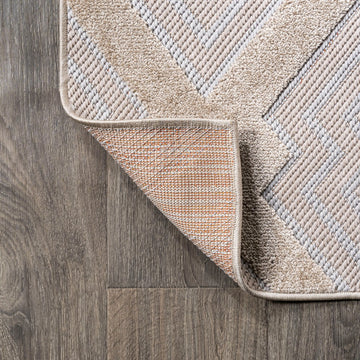 Duwun High-low Pile Ogee Trellis Tone-on-tone Indoor/outdoor Area Rug